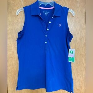 NWT Lilly Pulitzer Michelle sleeveless polo in True Blue Small Medium